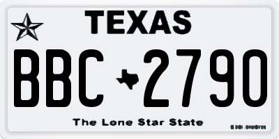 TX license plate BBC2790
