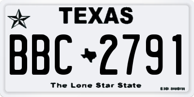 TX license plate BBC2791