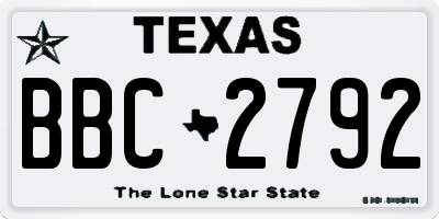 TX license plate BBC2792