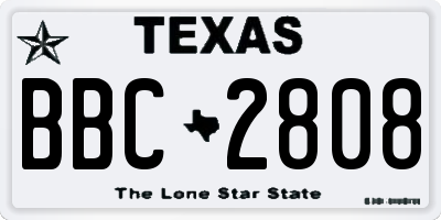 TX license plate BBC2808