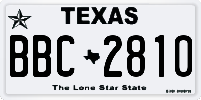 TX license plate BBC2810