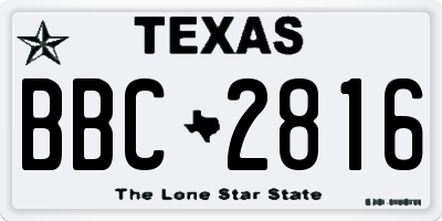 TX license plate BBC2816