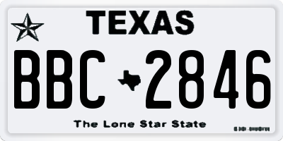 TX license plate BBC2846
