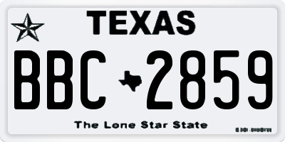 TX license plate BBC2859