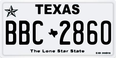 TX license plate BBC2860