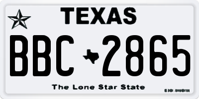 TX license plate BBC2865