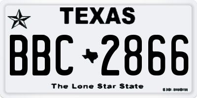 TX license plate BBC2866