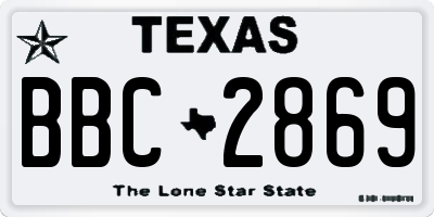 TX license plate BBC2869