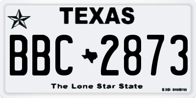 TX license plate BBC2873