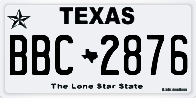 TX license plate BBC2876