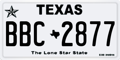 TX license plate BBC2877