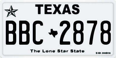 TX license plate BBC2878