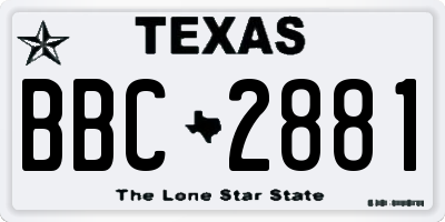 TX license plate BBC2881