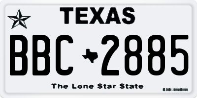 TX license plate BBC2885
