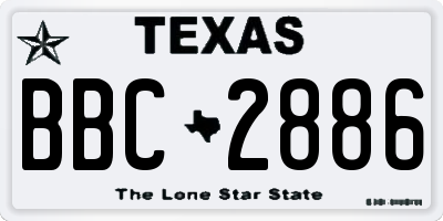 TX license plate BBC2886