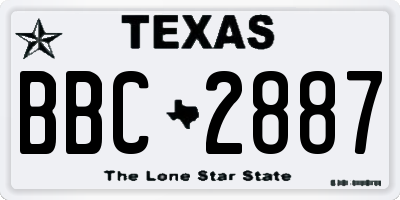 TX license plate BBC2887