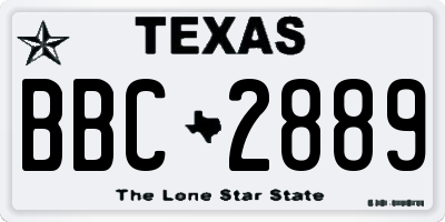 TX license plate BBC2889