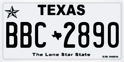 TX license plate BBC2890