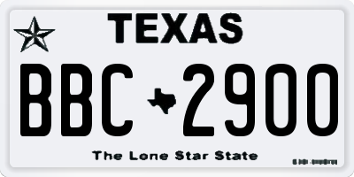 TX license plate BBC2900