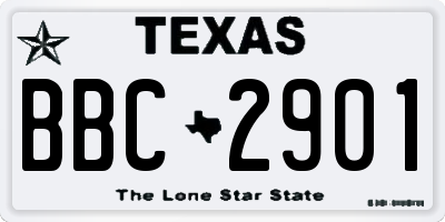 TX license plate BBC2901