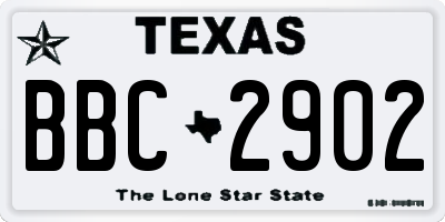 TX license plate BBC2902