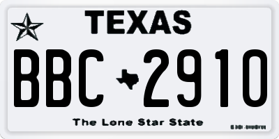 TX license plate BBC2910