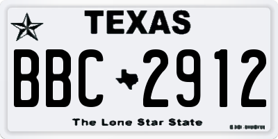 TX license plate BBC2912