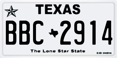 TX license plate BBC2914