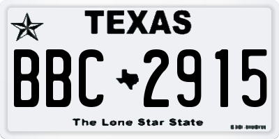 TX license plate BBC2915
