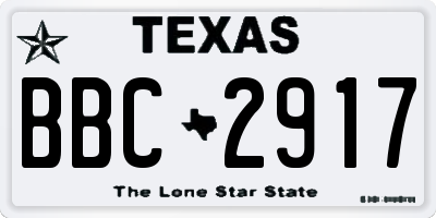 TX license plate BBC2917