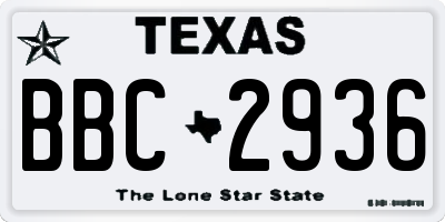 TX license plate BBC2936