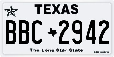 TX license plate BBC2942