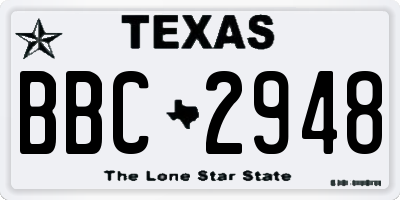 TX license plate BBC2948