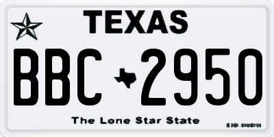 TX license plate BBC2950