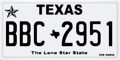 TX license plate BBC2951
