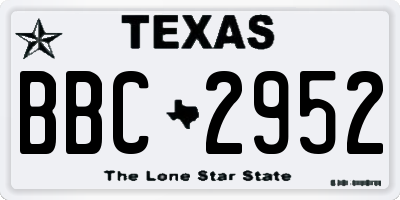 TX license plate BBC2952