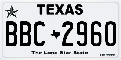 TX license plate BBC2960