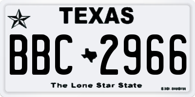 TX license plate BBC2966