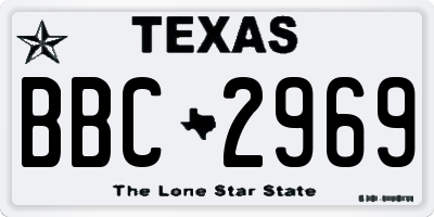 TX license plate BBC2969