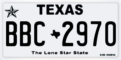 TX license plate BBC2970