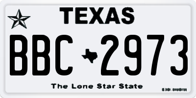 TX license plate BBC2973