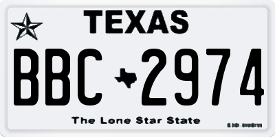 TX license plate BBC2974