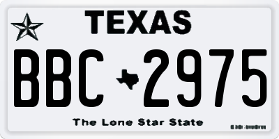 TX license plate BBC2975