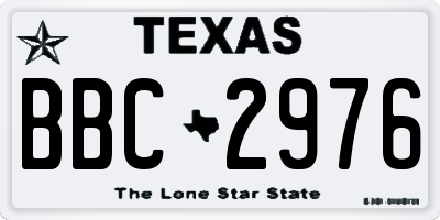 TX license plate BBC2976