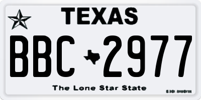 TX license plate BBC2977
