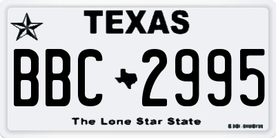TX license plate BBC2995