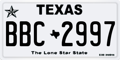 TX license plate BBC2997