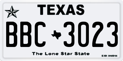 TX license plate BBC3023