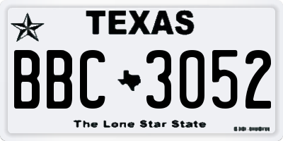 TX license plate BBC3052
