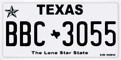 TX license plate BBC3055